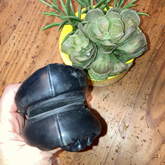 TORY BURCH Sz 8-8.5 Reva black and silver pre-loved leather flats - Picture 3 of 5